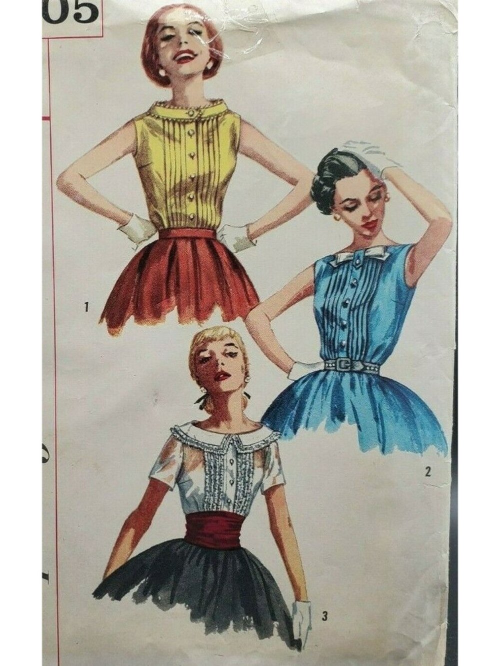 1940s Misses' Blouse Pattern Size 12 Uncut Simplicity #2005 Vintage
